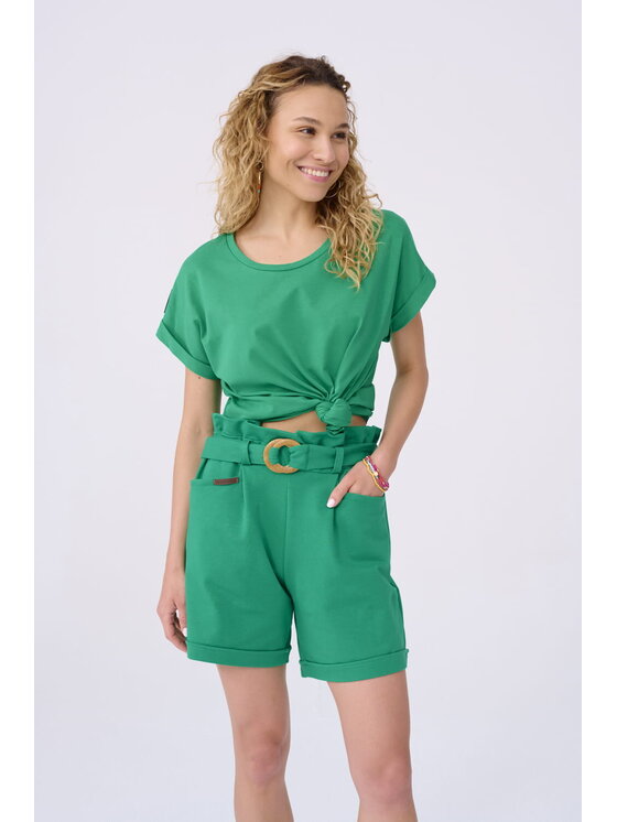 Szorty materiałowe, rozmiar 34, Zielone, Ashake BS Emerald