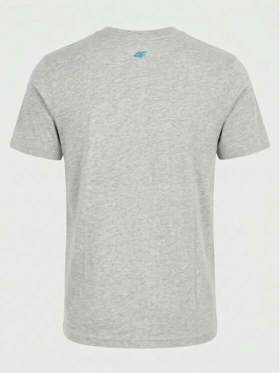 4F 4F T-Shirt TTSHM3947-027M Szary jasny Regular Fit