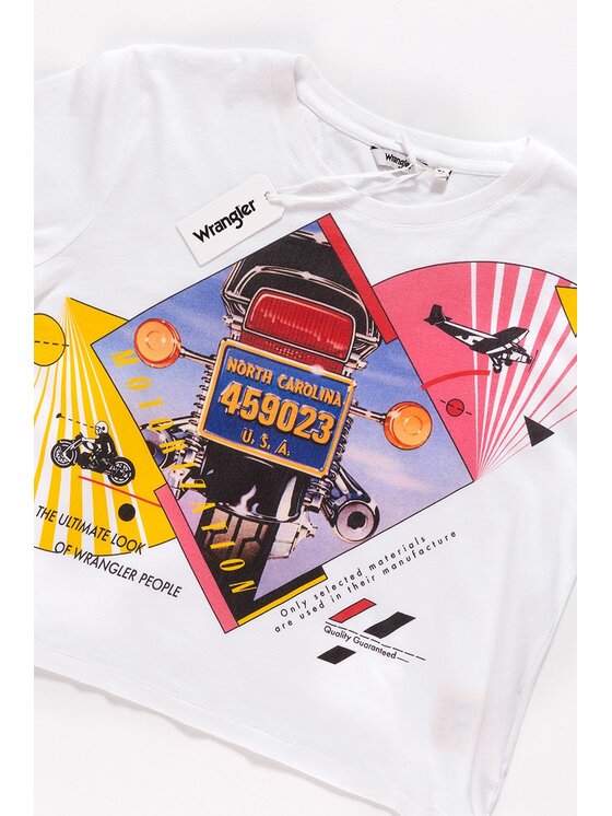 Wrangler Wrangler T-Shirt CROP TEE Biały Regular Fit