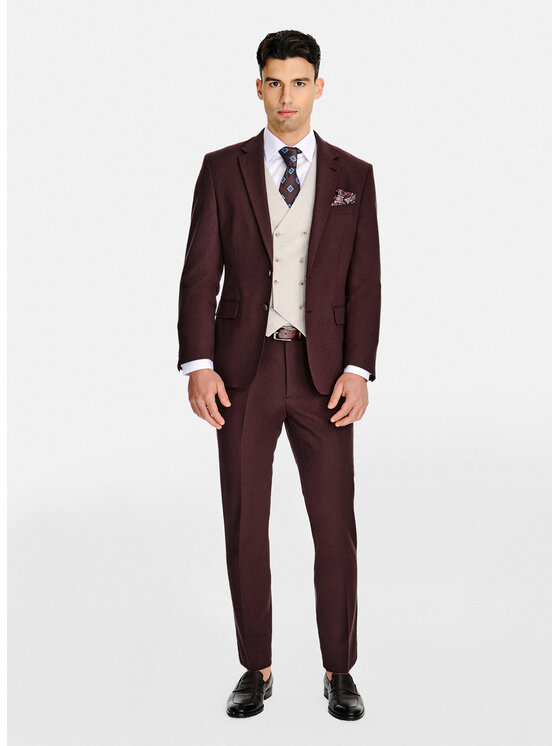 Pako Lorente Pako Lorente Spodnie garniturowe P26SF-6G-007 Brązowy Slim Fit