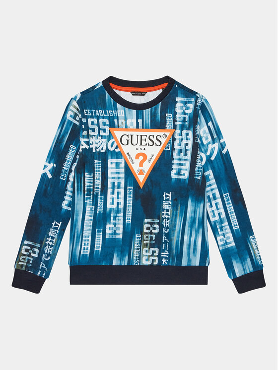 Guess Guess Μπλούζα Ls Active L4RQ01 KA6R3 Μπλε Regular Fit