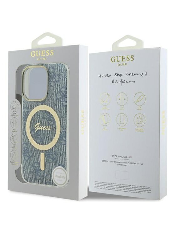 Guess Guess Etui na telefon iPhone 16 Pro Niebieski