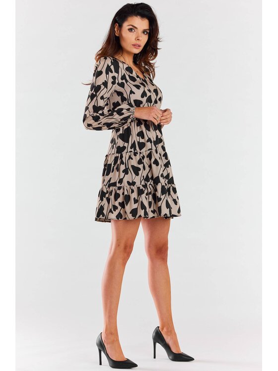 Awama Awama Vestito da giorno A470 Beige Basic Fit