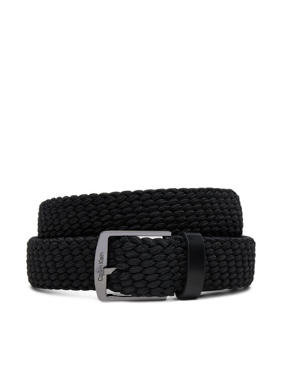 Calvin Klein Pánsky opasok Ck Casual Elastic Braided 35Mm K50K512839 Čierna