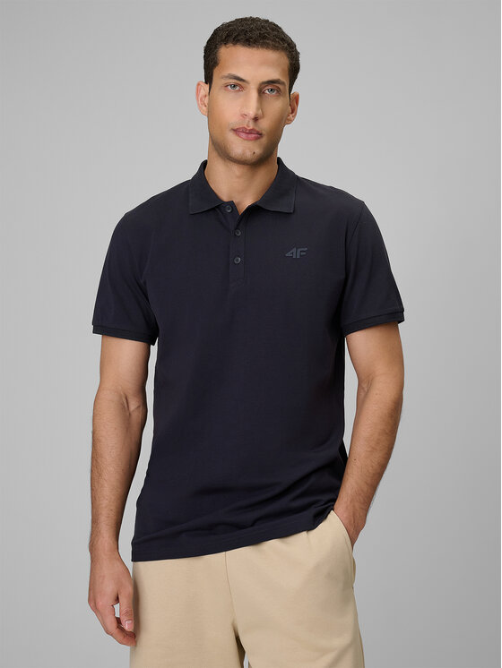 4F 4F Polo NOS Granatowy Regular Fit