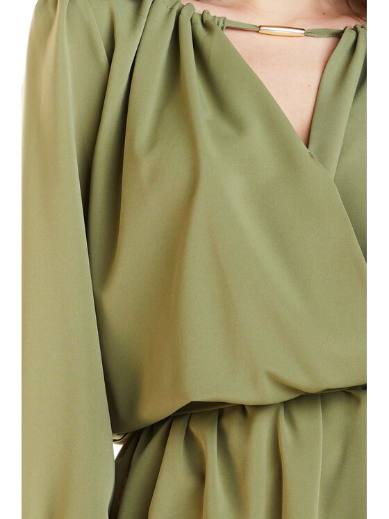 Awama Awama Sukienka letnia A268 Khaki Basic Fit