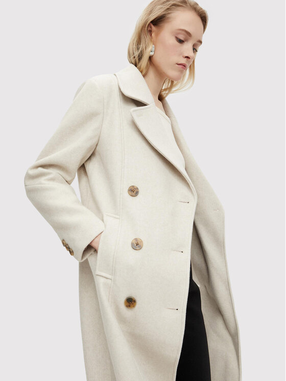 YAS YAS Μάλλινο παλτό Mori 26024300 Μπεζ Regular Fit