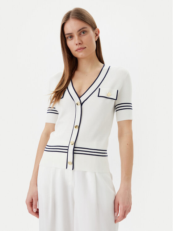 LOLA CASADEMUNT LOLA CASADEMUNT Kardigan LS2511007 Biały Regular Fit