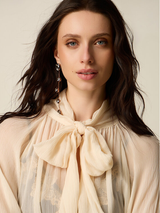 Oltre Oltre Blusa 2082J000862N021 Bianco Regular Fit