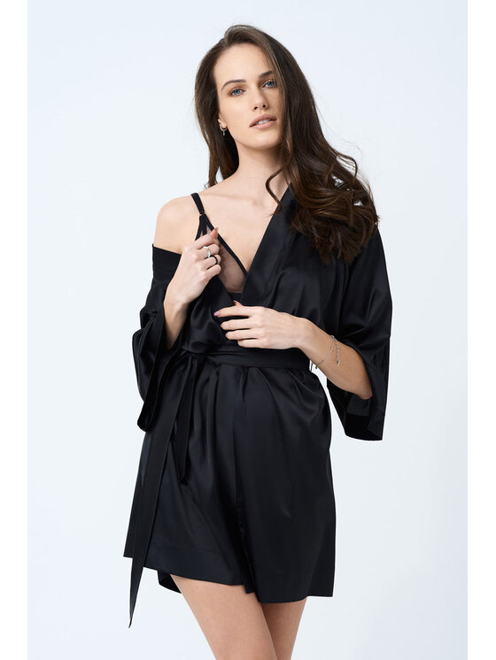 Love and Hate Love and Hate Szlafrok Dora Czarny Ladies Fit