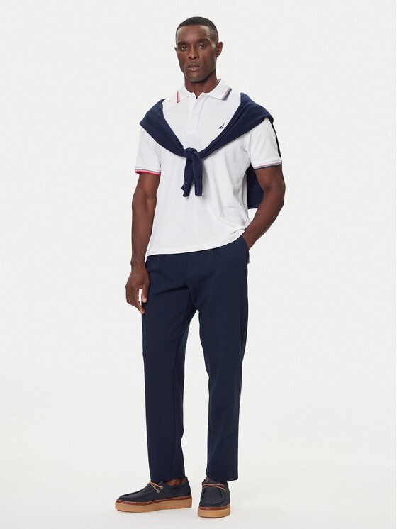 Nautica Nautica Tricou polo Atabay N1S03424 Alb Regular Fit