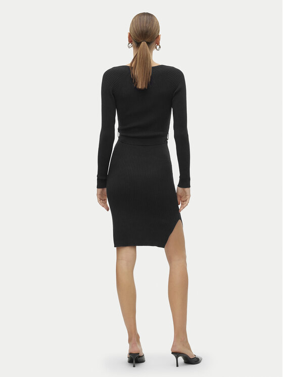 Vero Moda Vero Moda Kötött ruha Saba 10309320 Fekete Slim Fit