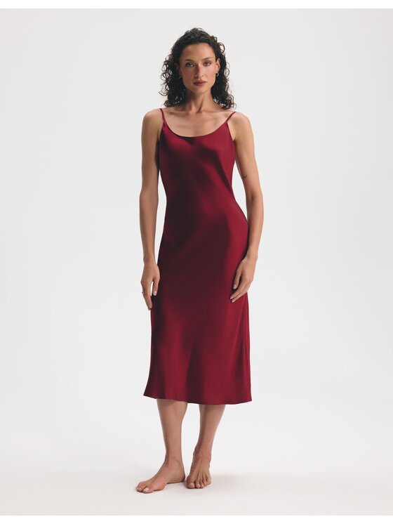 Esotiq Esotiq Koszula nocna 46078 Bordowy Regular Fit