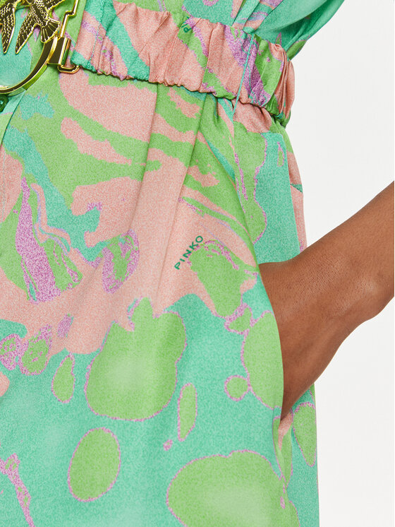 PINKO Pinko Košilové šaty 103084 A1PE Zelená Regular Fit