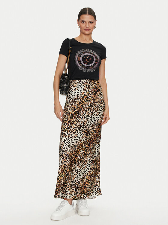 Guess Guess Marškinėliai Logo W4YI24 J1314 Juoda Slim Fit