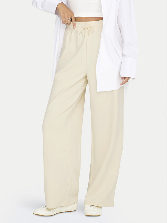 ONLY ONLY Spodnie dresowe Scarlett 15346400 Écru Regular Fit