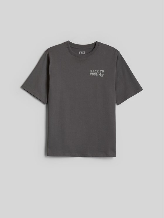 4F 4F T-Shirt 4FJRAW26TTSHM4529-25S Szary Regular Fit