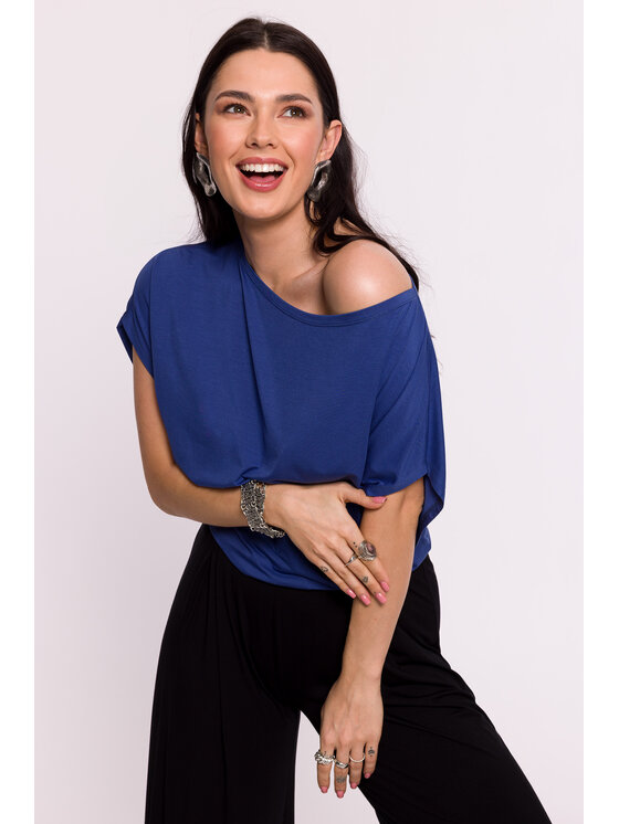 BeWear BeWear Bluzka B287 Niebieski Bella Fit