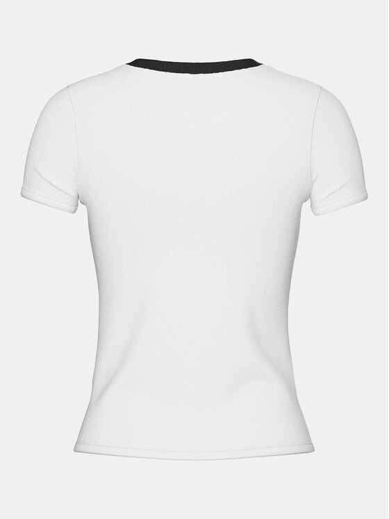 Pieces Pieces Marškinėliai May 17154483 Balta Slim Fit