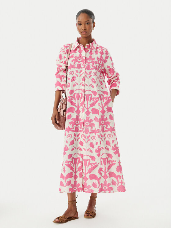 LOLA CASADEMUNT LOLA CASADEMUNT Sukienka koszulowa LS2616008 Różowy Relaxed Fit