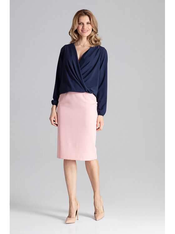 FIGL FIGL Blúzka M659 Tmavomodrá Regular Fit
