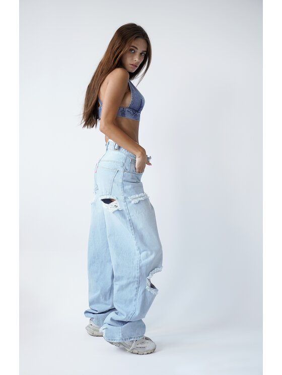 MissDenim MissDenim Jeansy Baggy Fit Niebieski Baggy Fit