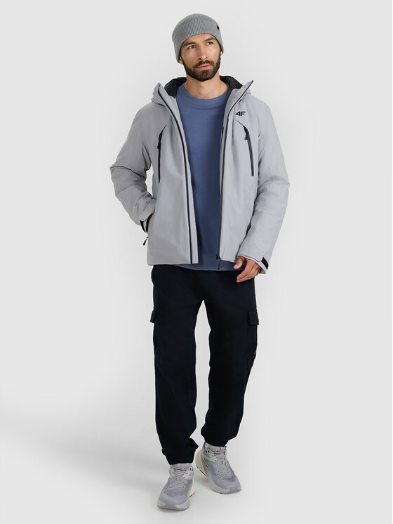 4F 4F Kurtka przejściowa URBAN COMMUTER Szary Regular Fit