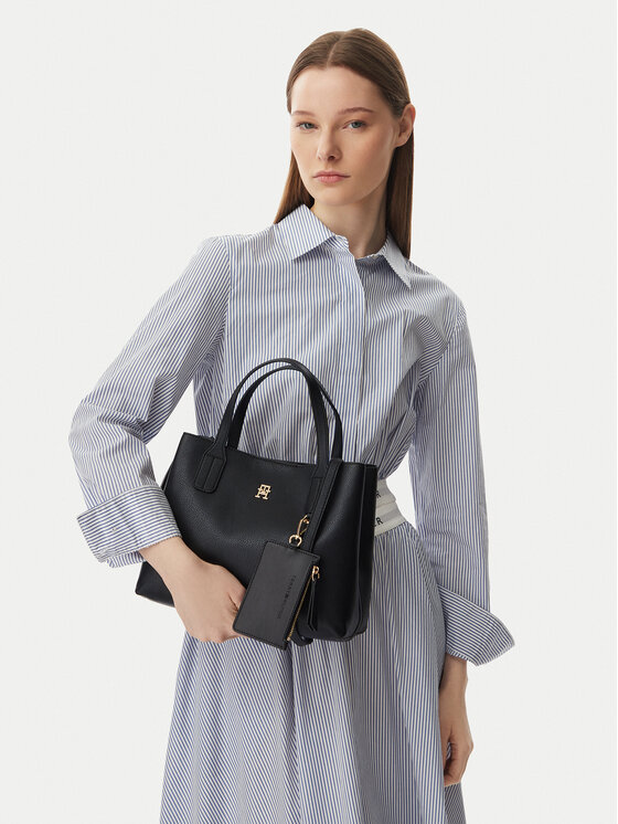 Tommy Hilfiger Geantă Th Icon Mini Satchel AW0AW18722 Negru