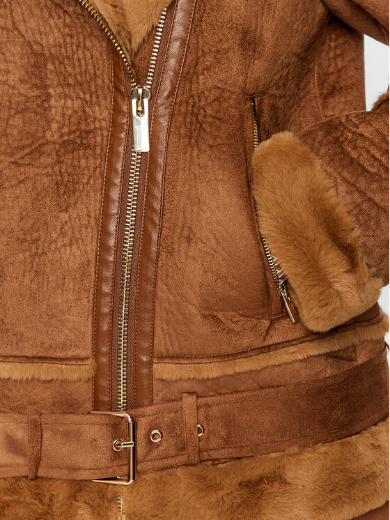 Maryley Maryley Cappotto in shearling 23IB808/7ZCU Marrone Regular Fit