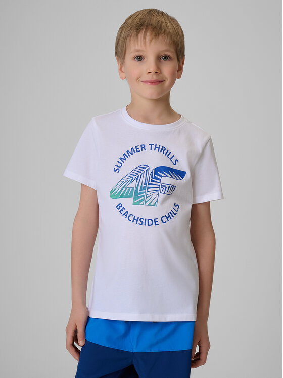 4F 4F T-Shirt BEACHSIDE CHILL Biały Loose Fit