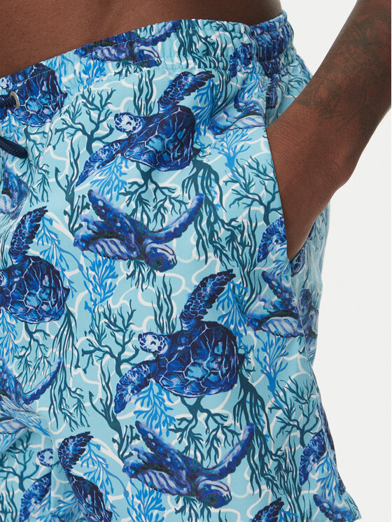 HOM HOM Plavecké šortky Tartane 402916 Modrá Regular Fit