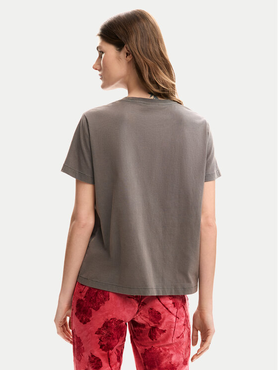 Desigual Desigual Marškinėliai Tiger 26SWTK53 Pilka Regular Fit