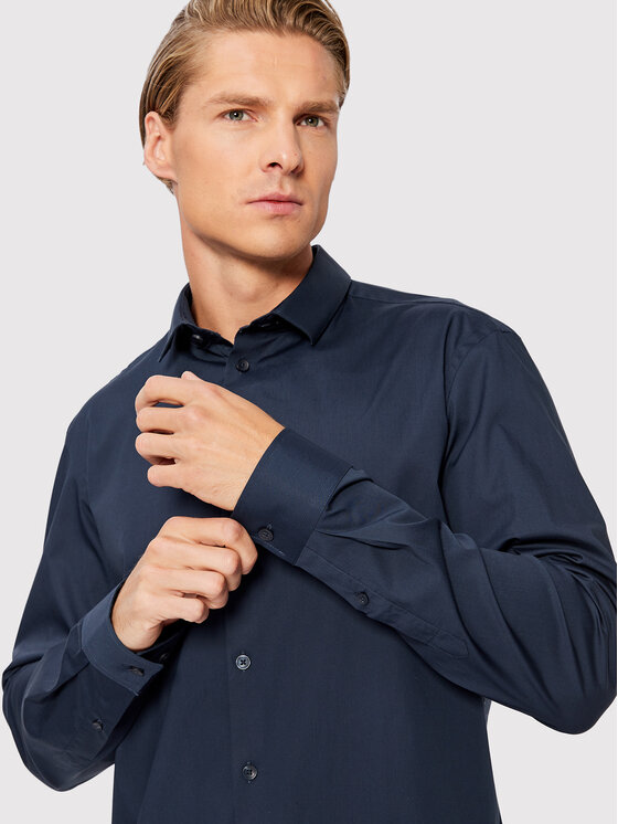 Costume Ben Slim Fit Bleu Marine 2 Pièces - Laine Léger - Idéal Mariage & Entretien