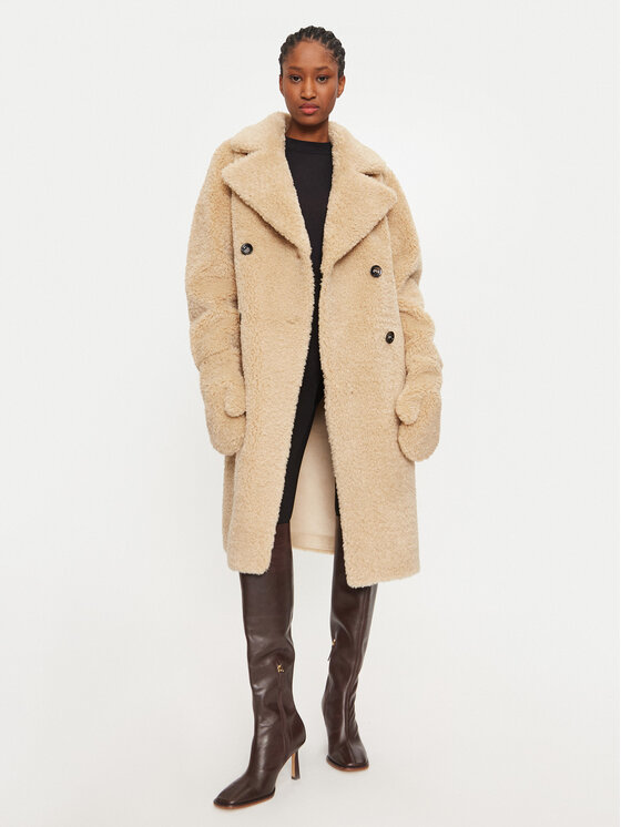 Rinascimento Rinascimento Cappotto in shearling CFC0118317003 Beige Regular Fit
