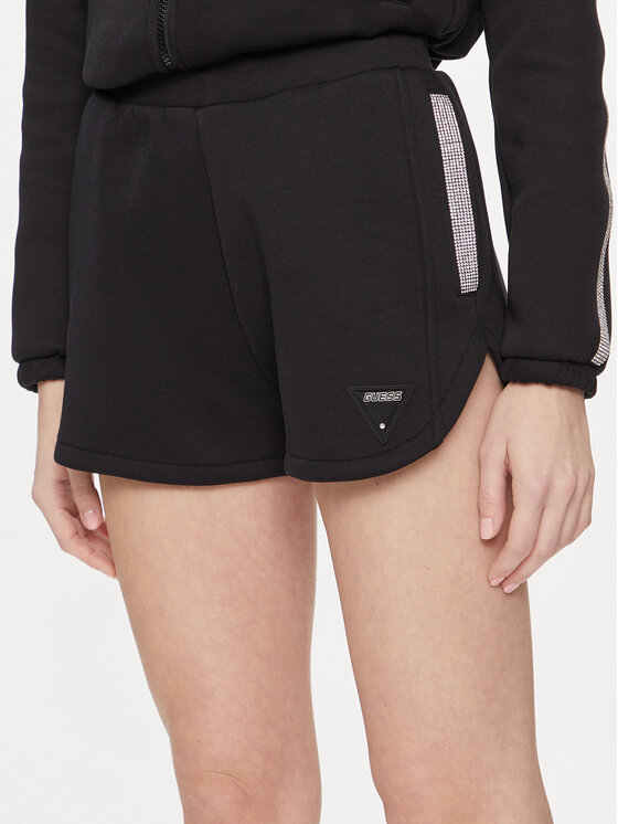 Guess Guess Kratke hlače iz tkanine Kiara V4GD16 FL04P Črna Regular Fit
