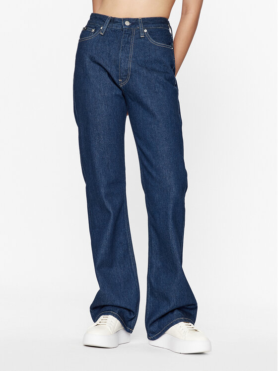 Calvin Klein Jeans Jeans hlače Authentic J20J221760 Mornarsko modra Bootcut Fit