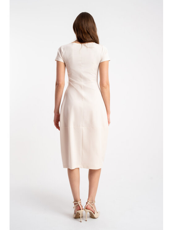 CLICK CLICK Φόρεμα κοκτέιλ 60-6024 Ανοιχτό μπεζ Regular Fit