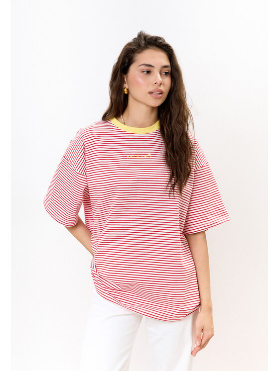 Mirons Mirons T-Shirt Print Biały Oversize