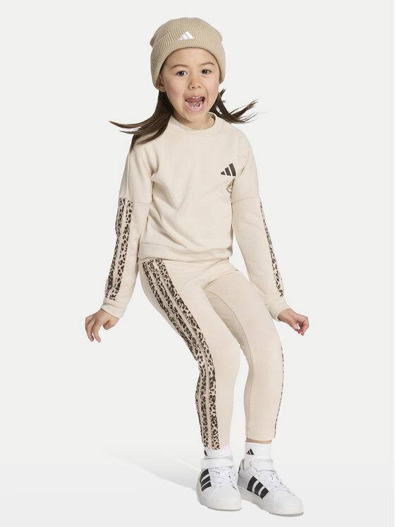 adidas adidas Souprava mikina a legíny Animal Leggings Set KC7210 Béžová Regular Fit