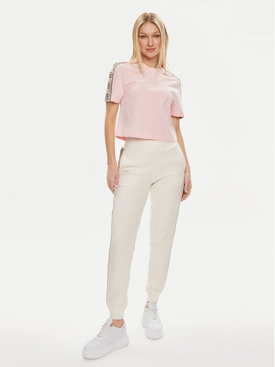 Guess Guess Spodnie dresowe Britney V2YB15 KB3P2 Écru Regular Fit