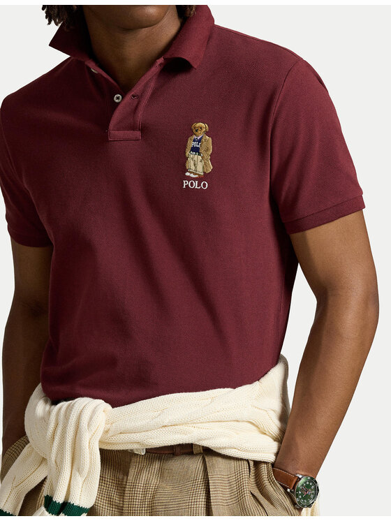 Polo Ralph Lauren Polo Ralph Lauren Polokošile 710973159001 Bordó Custom Slim Fit