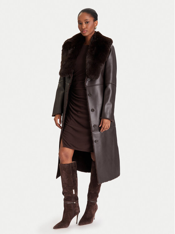 Marciano Guess Marciano Guess Báránybőr kabát 5BGL42 7387A Barna Regular Fit