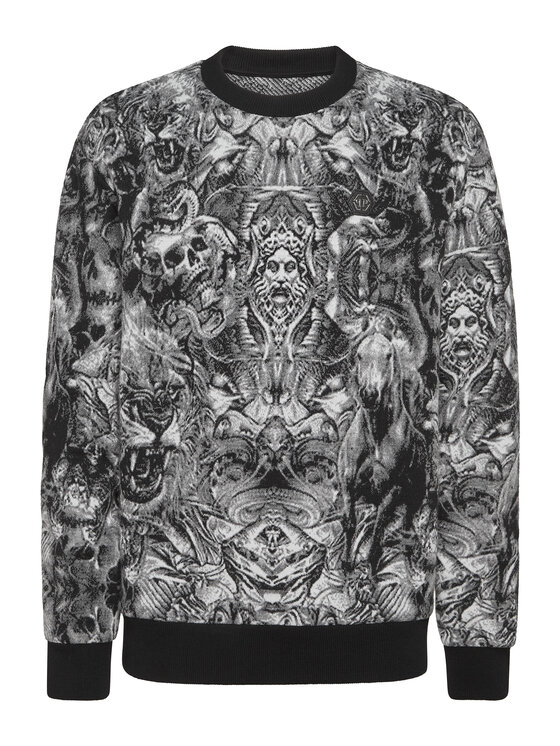 PHILIPP PLEIN PHILIPP PLEIN Sweter 2469 Czarny Regular Fit