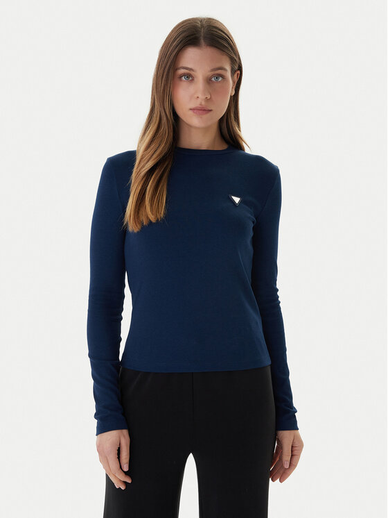 Guess Guess Bluza V6RI00 KD741 Mornarsko modra Slim Fit