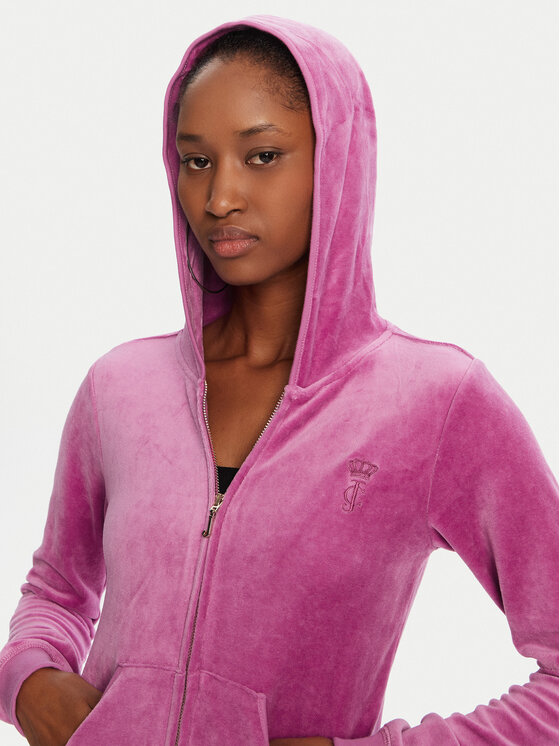 Juicy Couture Juicy Couture Džemperis ar kapuci Robyn JCSEBJ007G Rozā Slim Fit