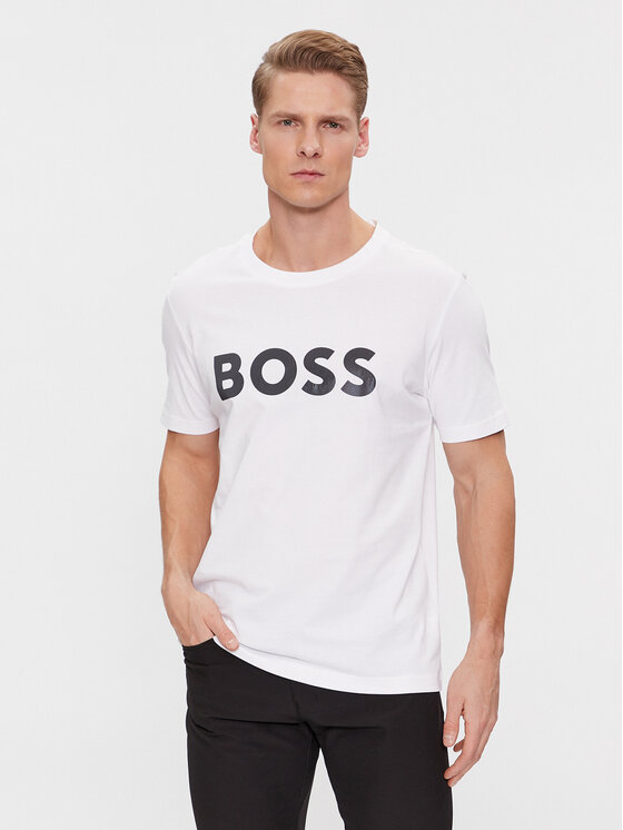 Boss T-krekls Mirror 1 50506363 Balts Regular Fit