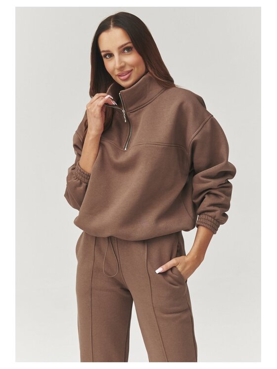 Makadamia Makadamia Dres A13 Brązowy Regular Fit