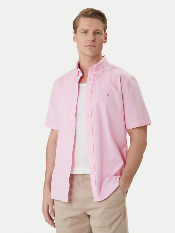 Tommy Hilfiger Tommy Hilfiger Риза MW0MW42630 Розов Regular Fit