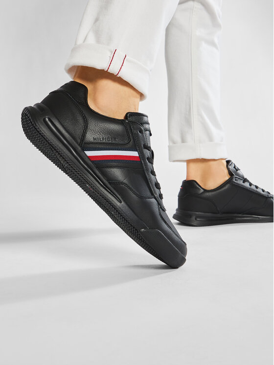Tommy Hilfiger Tommy Hilfiger Αθλητικά Lightweight Leather Sneaker Flag FM0FM03471 Μαύρο