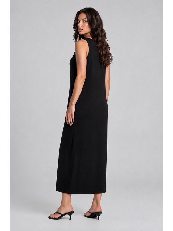 Fobya Fobya Sukienka dzianinowa F3045 Czarny Basic Fit